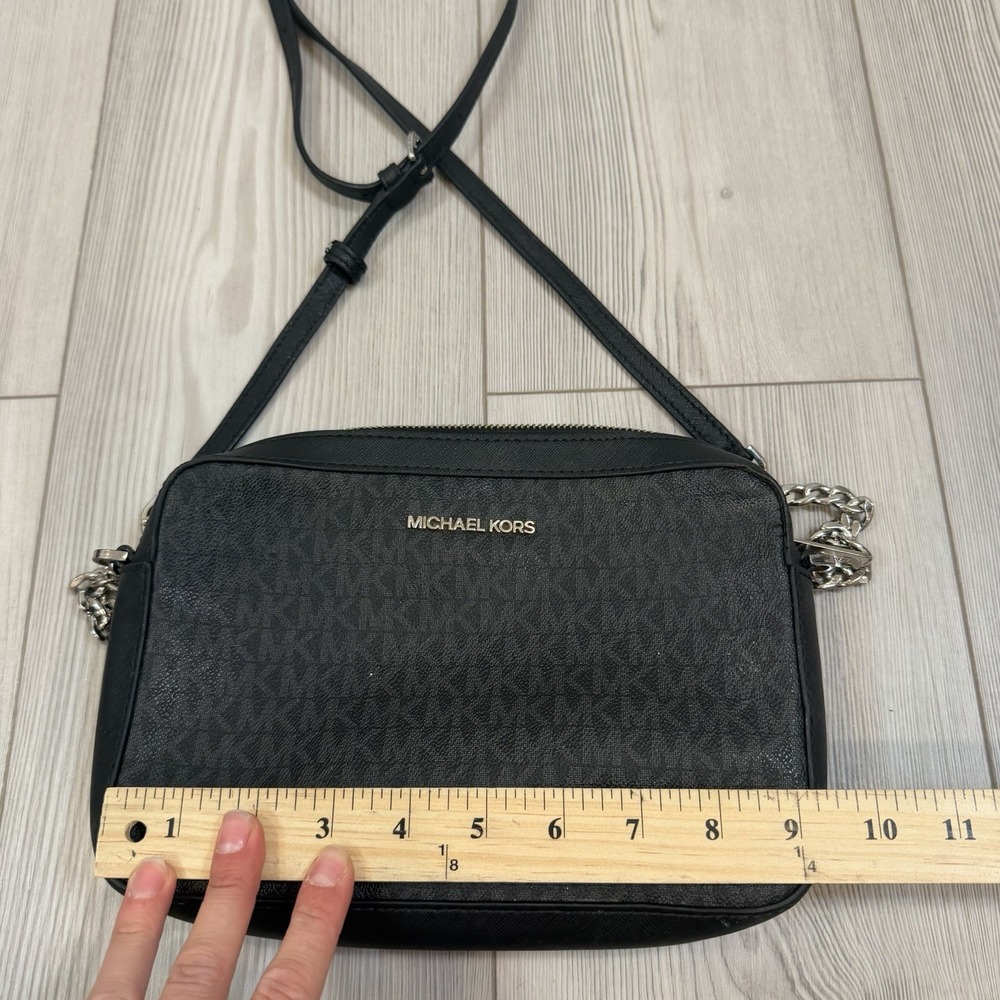 Michael Kors Jet Set Large Crossbody Bag In Black Signature - Picture 11 of 12